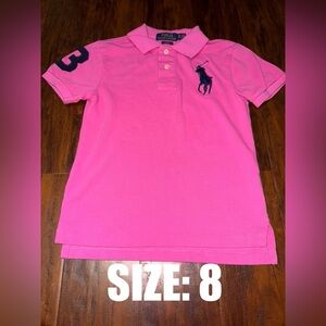POLO RALPH LAUREN HOT PINK / NAVY POLO BUTTON UP.